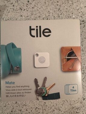 Tile Mate Bluetooth Tracker - White (4 Pack) - New